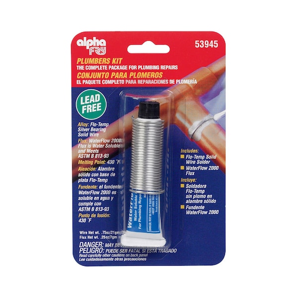 Alpha Fry 0.75 oz Lead-Free Plumbers Kit 0.062 in. D Silver-Bearing Alloy 1 pc 53945 - main